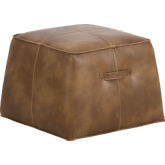 Aspen Ottoman in Tobacco Tan Leatherette